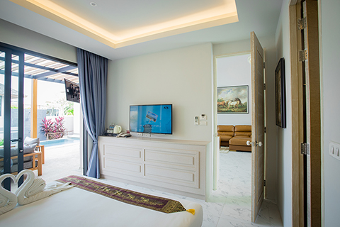 Twin Bedrooms Pool Villa Phuket : Gold Chariot Private Pool Villa Phuket, Cherngtalay, Talang, Phuket,